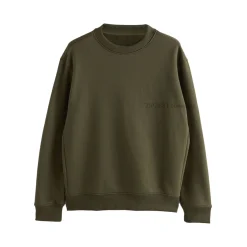 Men Olive Green Fleece Sweatshirt