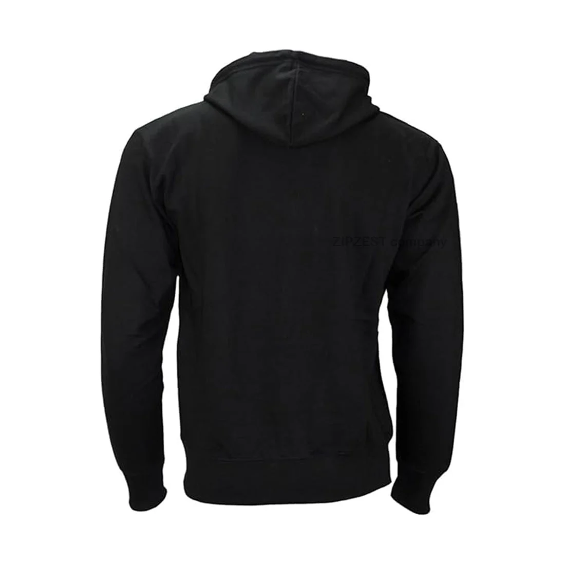 Custom Plain Black Full Zip Hoodie for Men - Image 2
