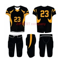 Men Custom Black & Gold American Football Uniform design
