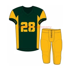 Wholesale Green & Gold Classic American Football Uniform