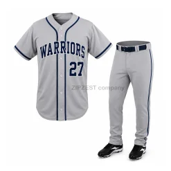Gray & Navy Baseball Uniform Set