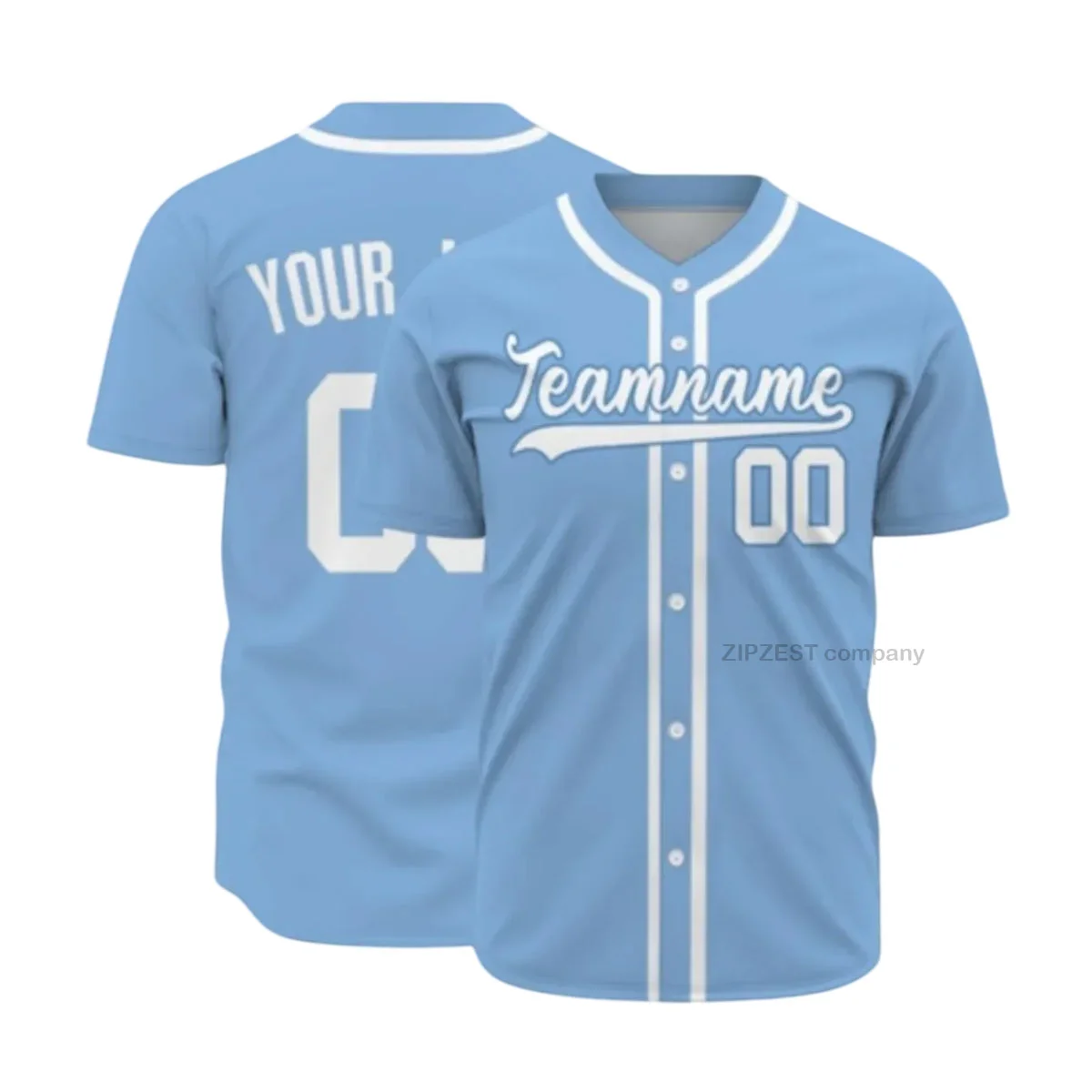 Light Blue Baseball Jersey