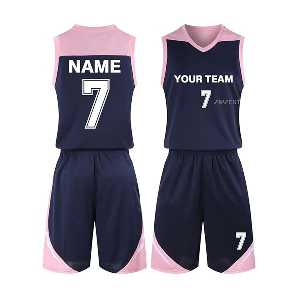 Navy Pink Basketball Uniform
