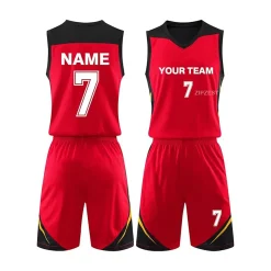 red and black basketball uniform